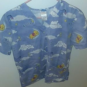 SMALL Winnie the Pooh Disney Scrub Top